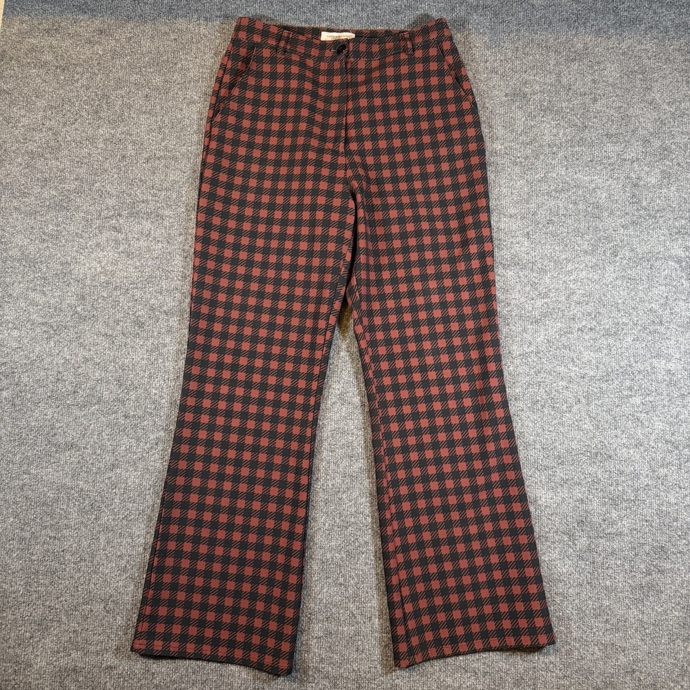 Sweet Baby Jamie Women's Ruby Plaid Checked Black Red Trousers Pants Size 8